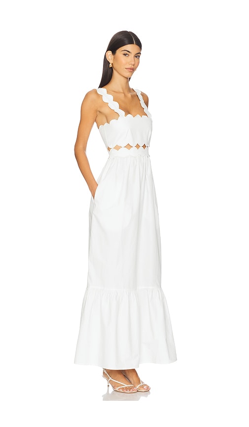 Beach Riot Campbell Scallop Cutout Cotton Cover-up Sundress In White