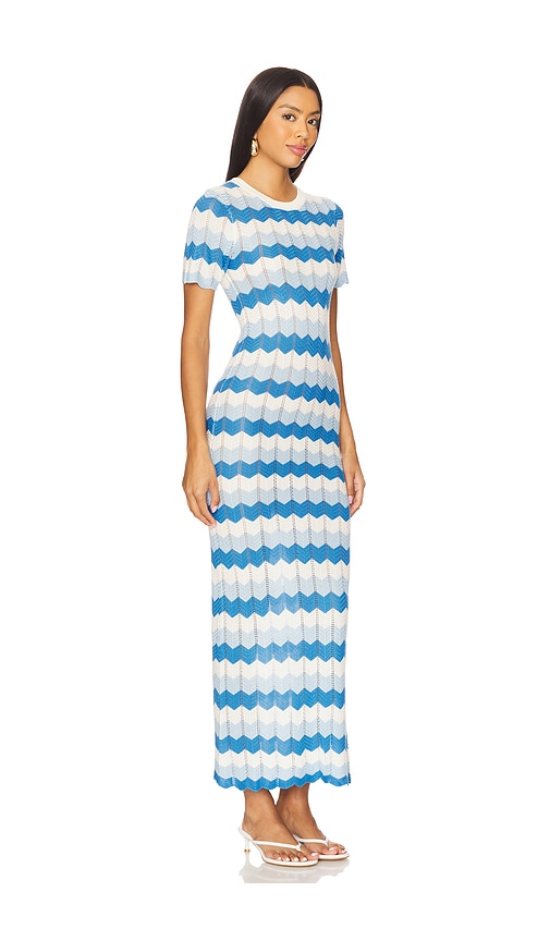 Beach Riot Emory Stripe Pointelle Knit Cover-up Maxi Dress In Blue