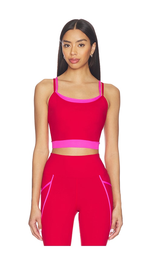 BEACH RIOT Vinny Sports Bra in Red,Fuchsia. - size L (also in M, S, XS)
