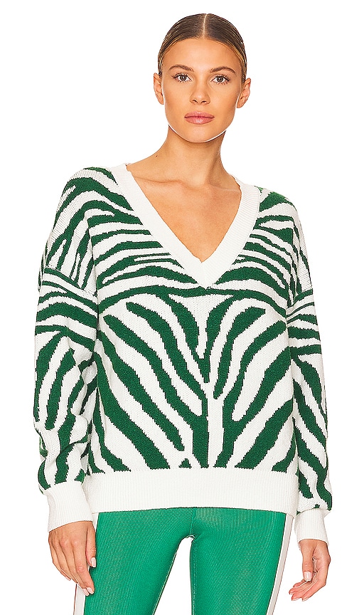 BEACH RIOT Joey Sweater in Verdant Zebra
