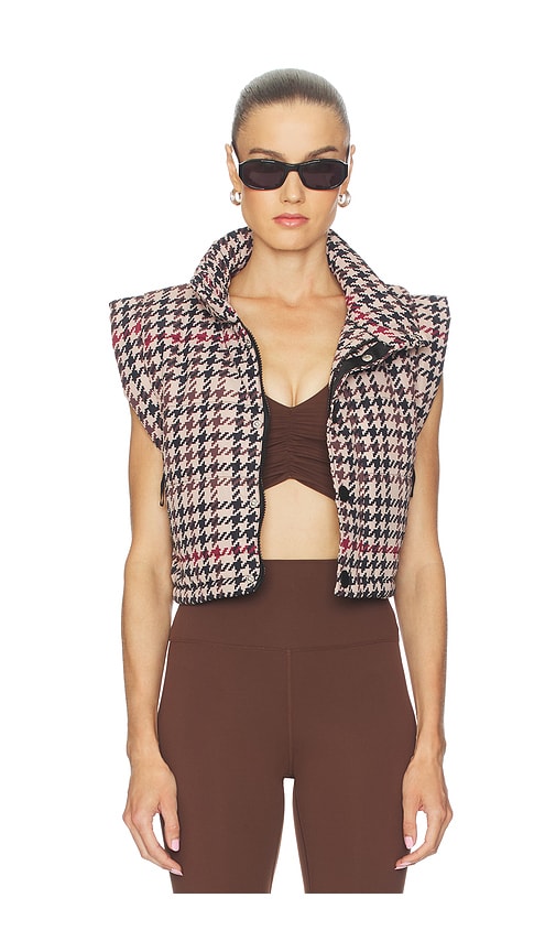 Canyon Puffer Vest in Midnight Houndstooth