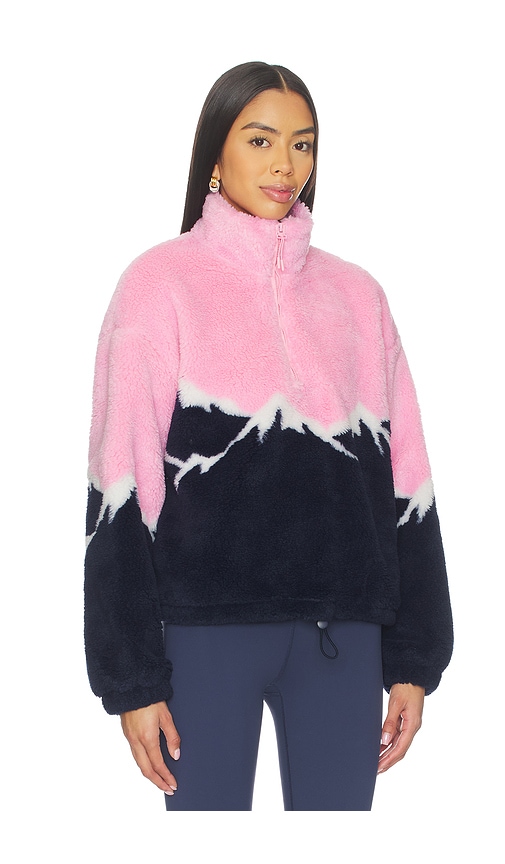Beach Riot Leona Fleece Half Zip Sweatshirt In Pink