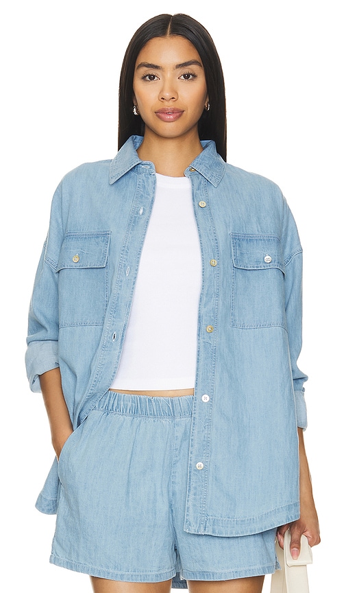 Shop Beach Riot Coramine Top In Denim Daze