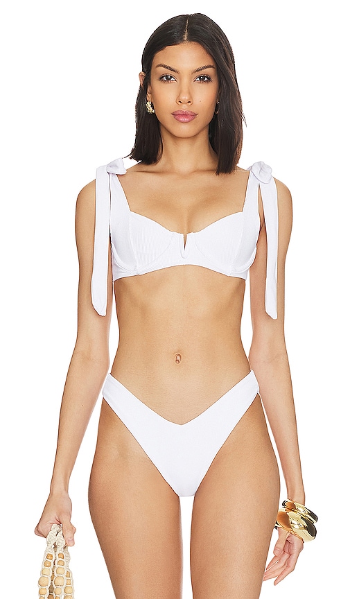 Shop Beach Riot Blair Bikini Top In White