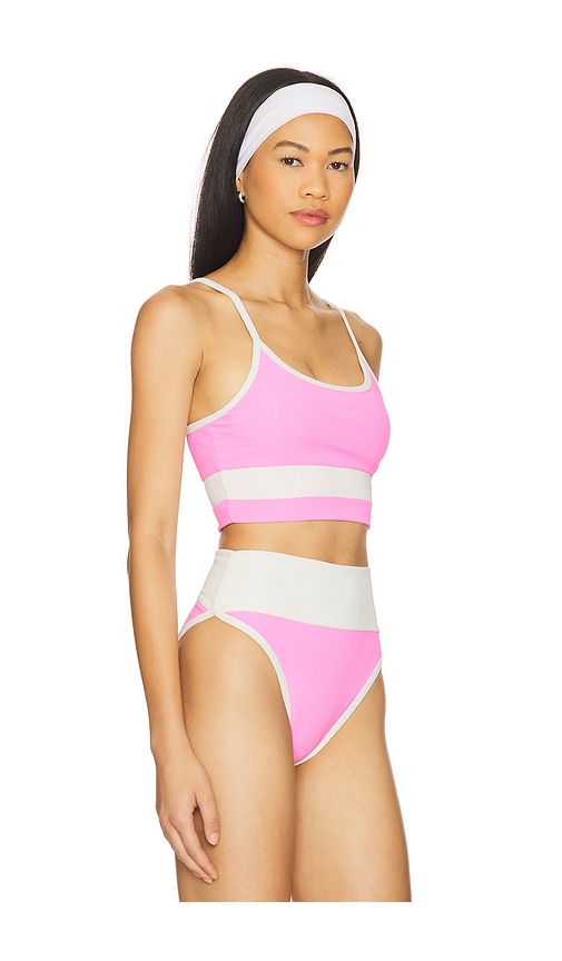 Beach Riot Eva Bikini Top In Prism Pink Stripe