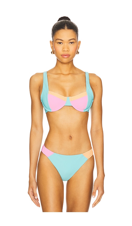 Brooks Bikini Top in Crush Colorblock
