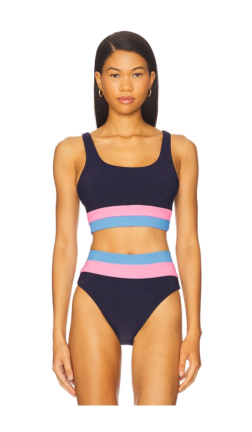 Beach Riot Mackenzie Colorblock Bikini Top In Multi