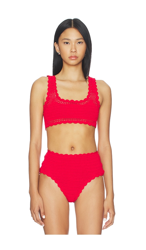 Beach Riot Andy Bikini Top In Red