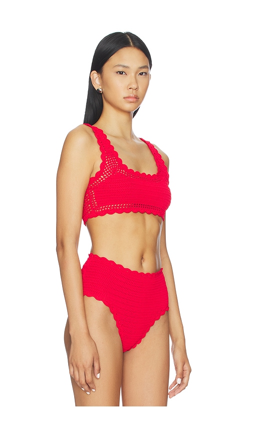 Beach Riot Andy Bikini Top In Red