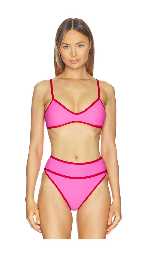 BEACH RIOT Leona Bikini Top in Pink. - size L (also in M, S, XL, XS)