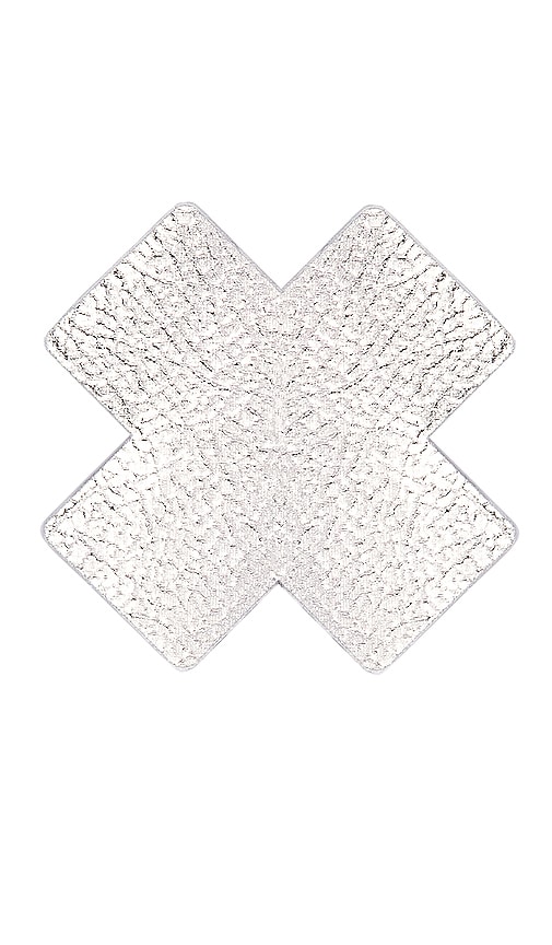 CACHE-TÉTONS SILVER LEATHER CROSS
