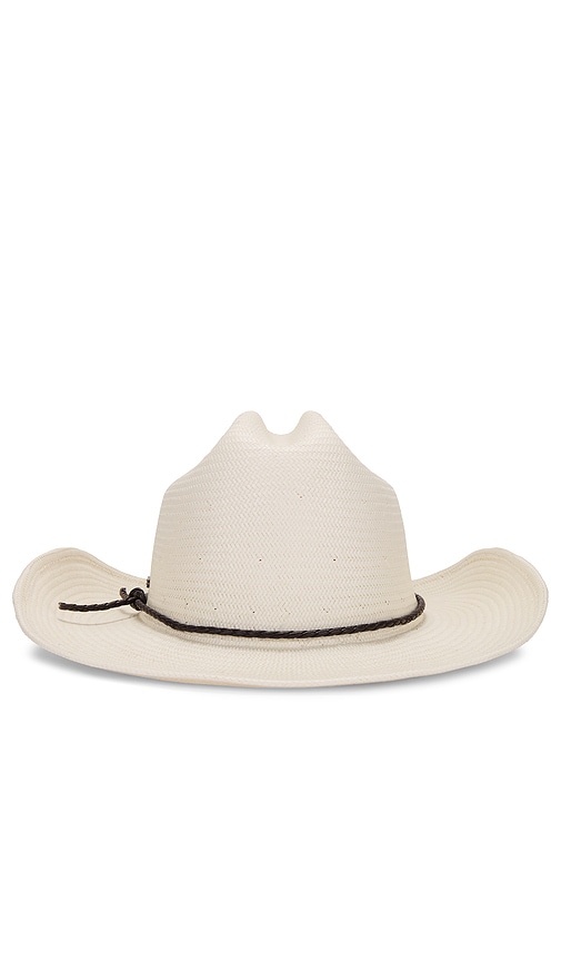 Shop Brixton Range Straw Cowboy Hat In White