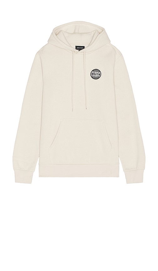 Brixton Gateway Patch Hoodie In Cream