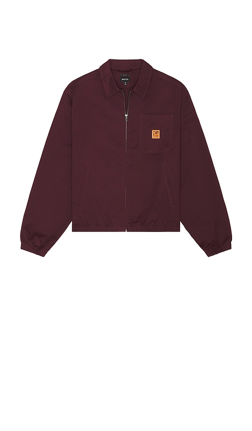 Union Relaxed Harrington Jacket in Burgundy. - size L (also in M, S) - Brixton - Modalova