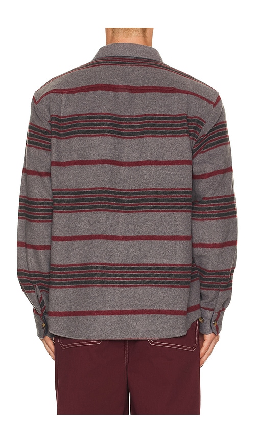 Brixton Altered Threads Overshirt In Burgundy