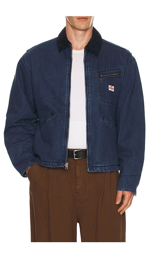 Brixton Altered Threads Lined Garage Jacket In Blue