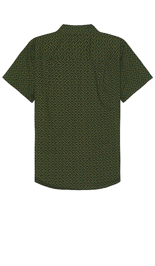 Shop Brixton Charter Print Short Sleeve Shirt In Trekking Green Tile