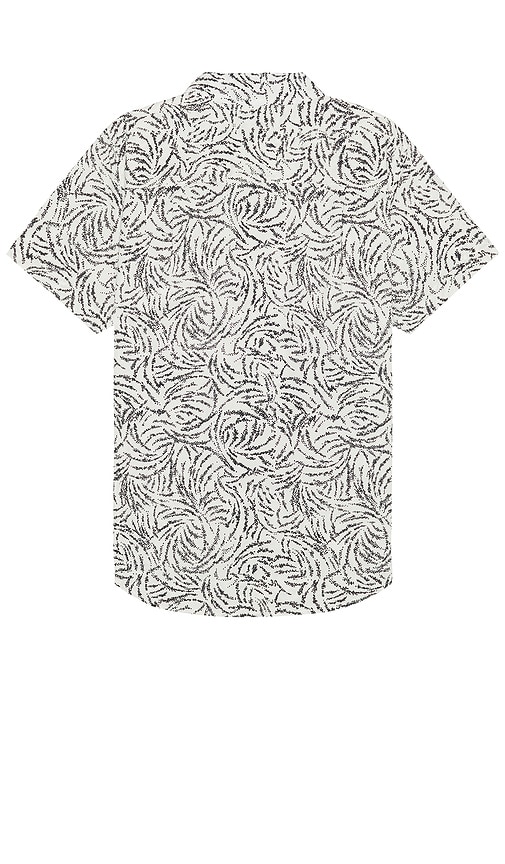 Shop Brixton Charter Print Short Sleeve Shirt In Off White & Black Ripple