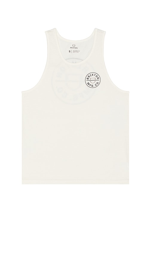 Shop Brixton Crest Tank Top In 米白&黑色