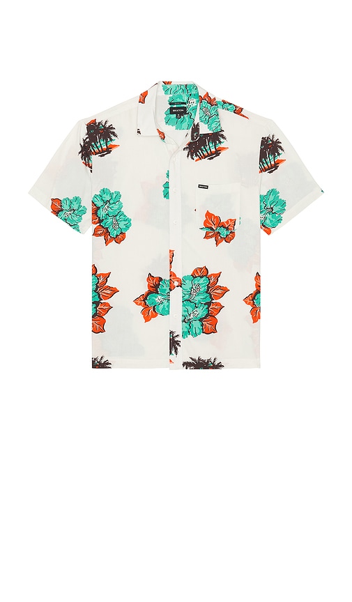 Cru Print Relaxed Short Sleeve Shirt in White. - size XL/1X (also in L, M, S)