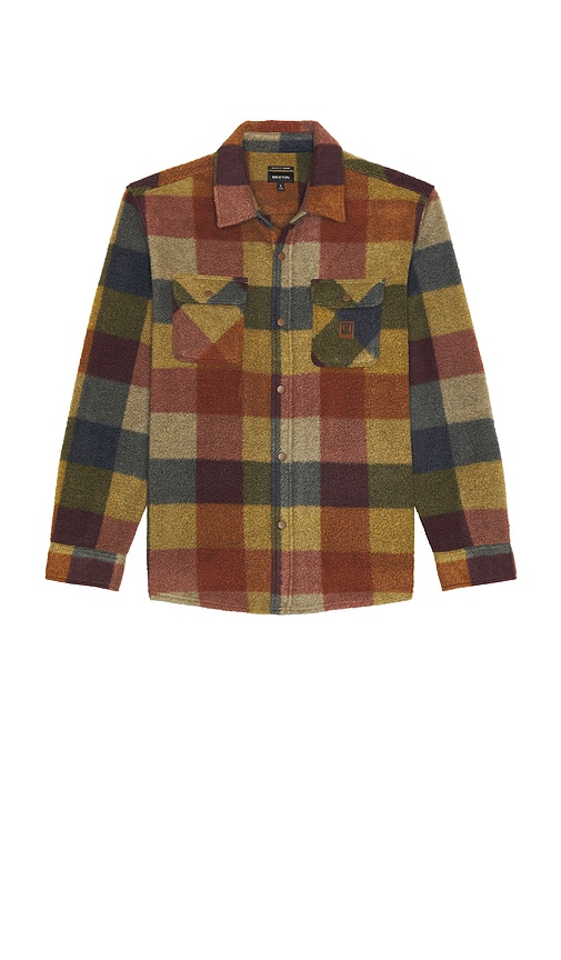Bowery Artic Stretch Fleece Shirt in Brown. - size XL/1X (also in L, M, S)
