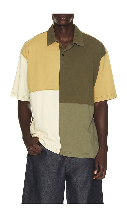 Brixton Deco Relaxed Polo In Tonal Color Block