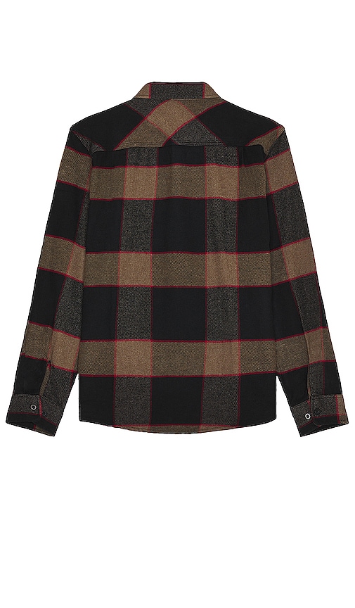 Shop Brixton Bowery Long Sleeve Flannel In Heather Grey & Charcoal