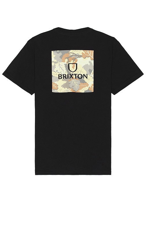 Brixton Alpha Square Tee In Black & Leaf Camo
