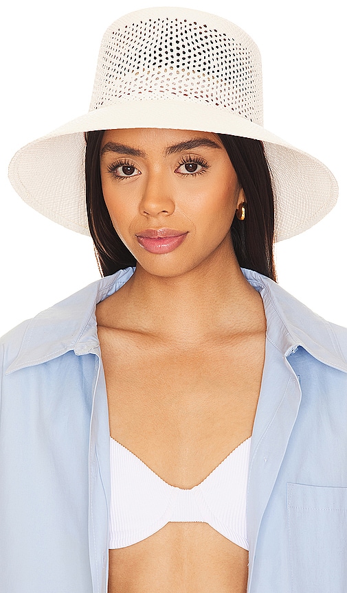 Brixton Lopez Panama Straw Bucket Hat in Panama White