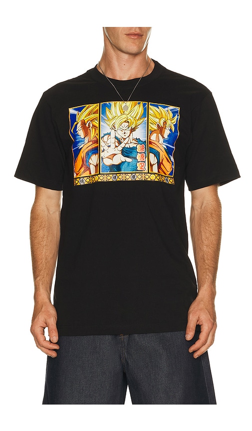 BIOWORLD Dragon Ball Z Goku Super Saiyan Mode Tee in Black. - size L (also in M, S, XL/1X)