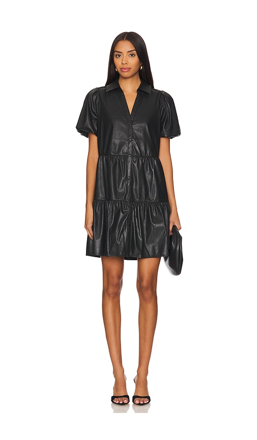 Shop Brochu Walker Havana Vegan Leather Mini Dress In Black Onyx