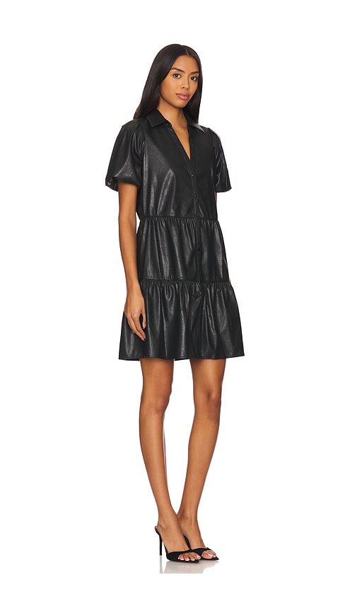 Shop Brochu Walker Havana Vegan Leather Mini Dress In Black Onyx