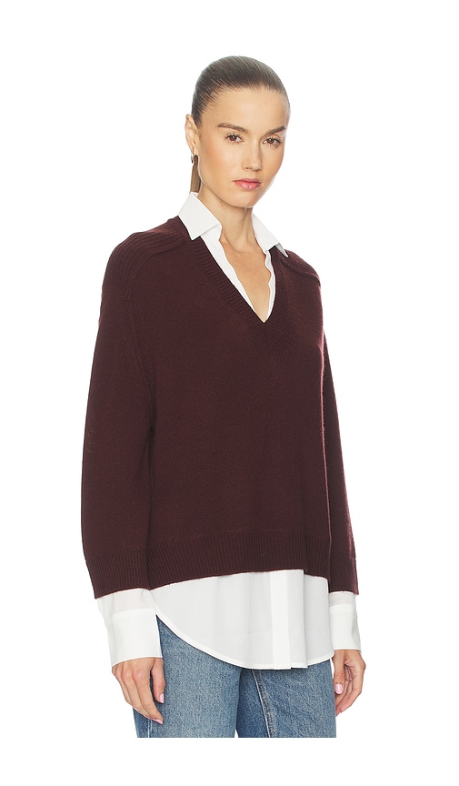 Brochu Walker V-neck Layered Pullover In Animal Print