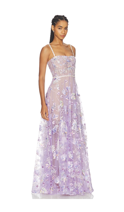 Bronx Banco Midnight Embroidered Floral Gown | Thumbnail 2