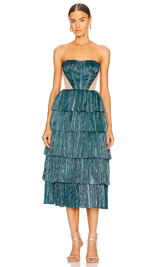 Bronx and Banco Florence Midi Dress in Teal | REVOLVE