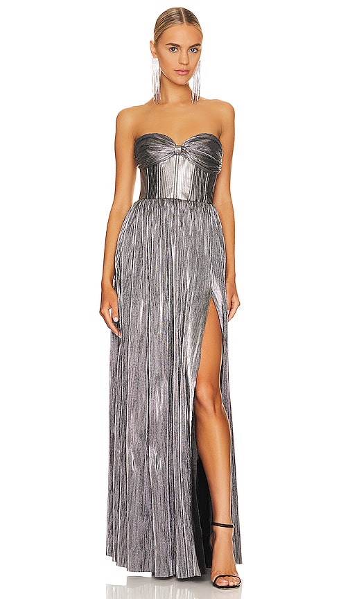 Shop Bronx And Banco Florence Gown In Silver