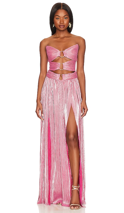 Bronx And Banco Sonny Gown In Metallic Rose