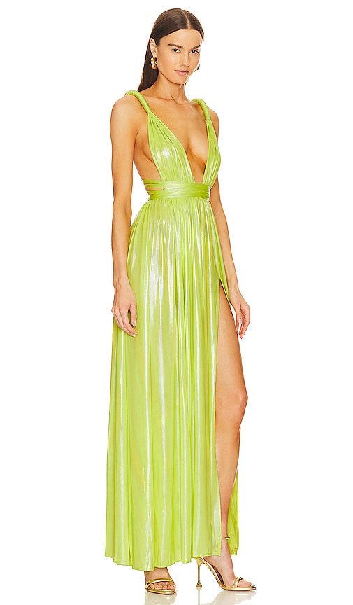 Shop Bronx And Banco Goddess Gown In Green