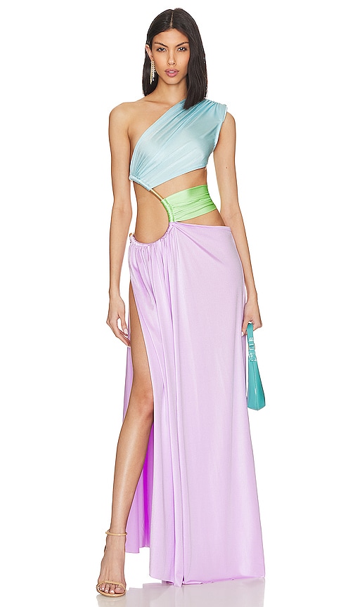 Bronx and Banco Jamilia One Shoulder Gown in Baby Blue