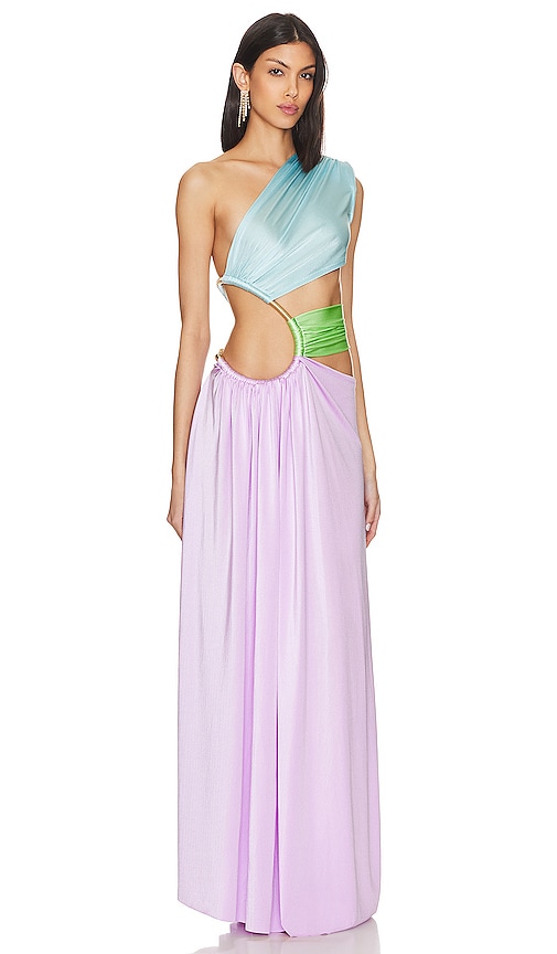 Shop Bronx And Banco Jamilia One Shoulder Gown In Baby Blue