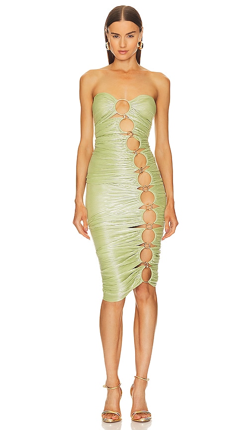 Bronx And Banco Butterfly Midi Dress In Green