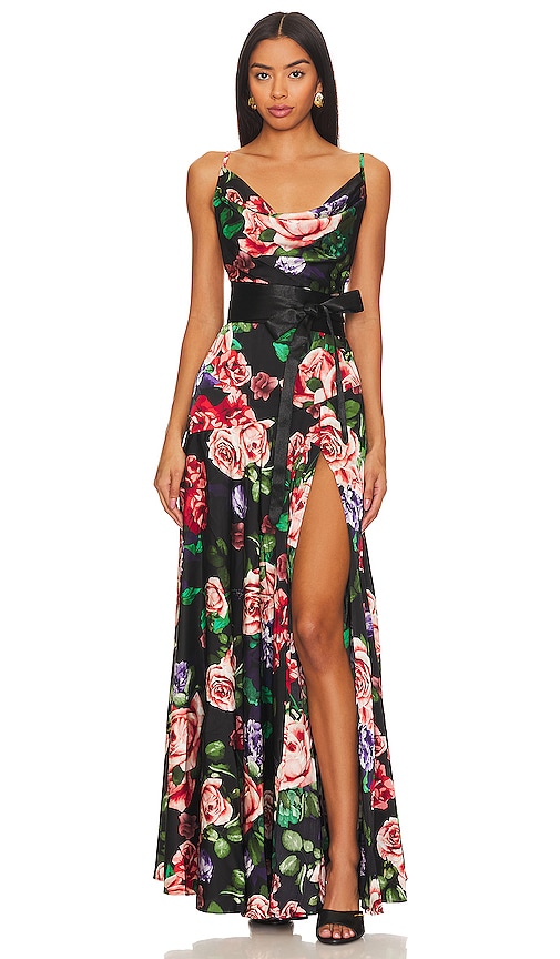 Bronx and Banco Leo Maxi Dress in Black Floral