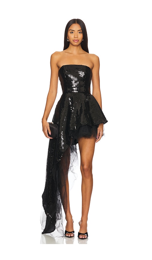 Bronx And Banco Tulum Sequin Gown In Black