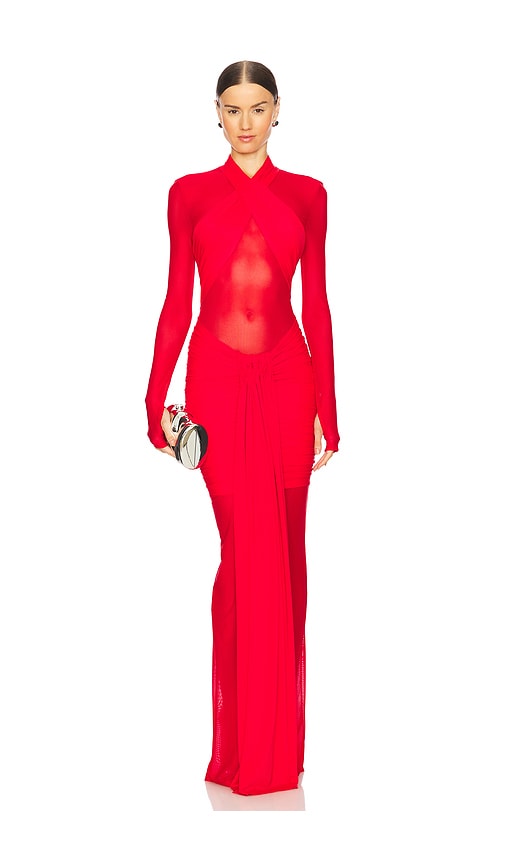 Shop Bronx And Banco Julianna Gown In Red