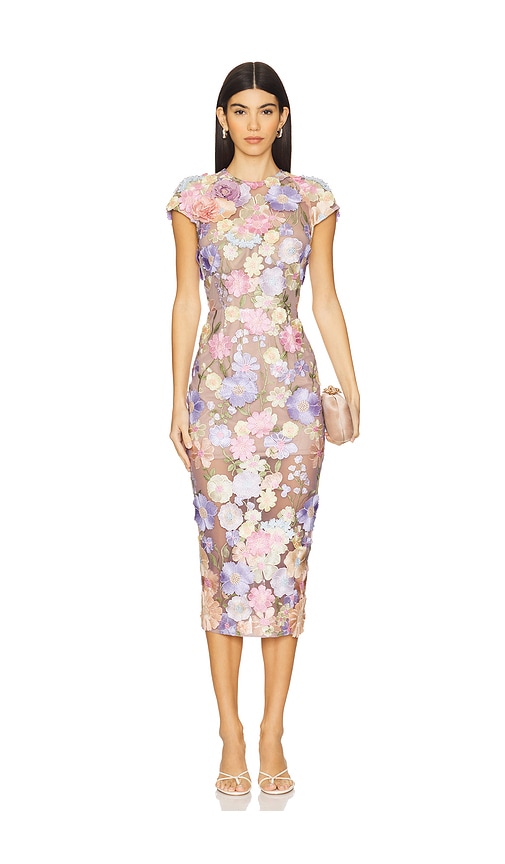 Bronx And Banco Jasmine Cap Sleeve Midi Dress In Lavender