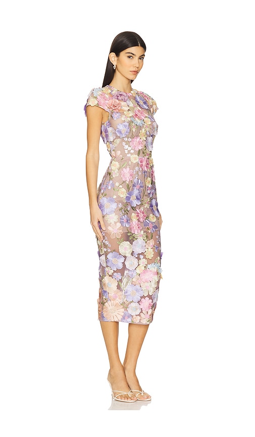 Bronx And Banco Jasmine Cap Sleeve Midi Dress In Lavender