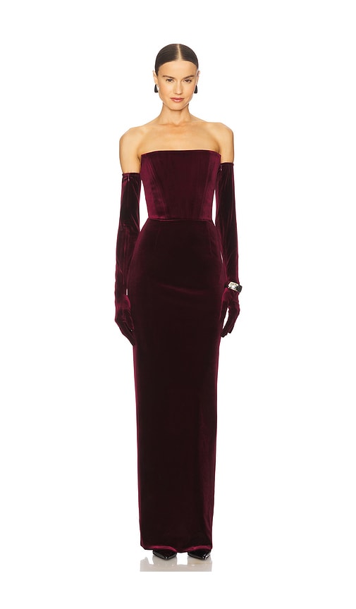 Florentina Strapless Velvet Gown in . - size L (also in M, S, XS) - Bronx and Banco - Modalova