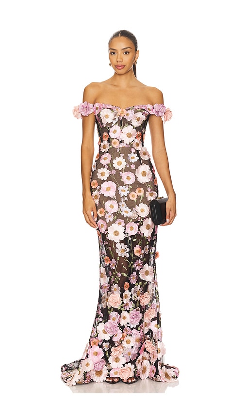 Bronx And Banco Jasmine Gown In Multi