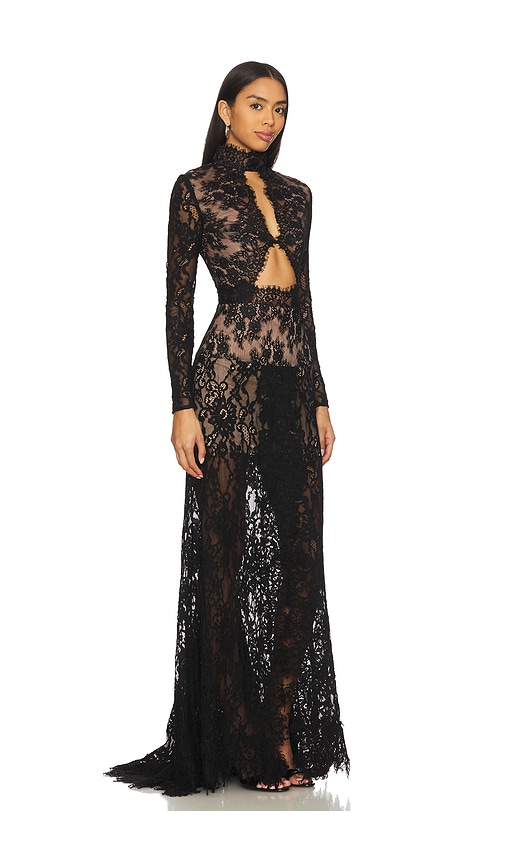 Bronx And Banco Eleanor Lace Gown In Black