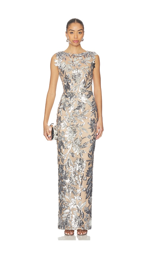 Bronx And Banco Violet Maxi Dress In Silver